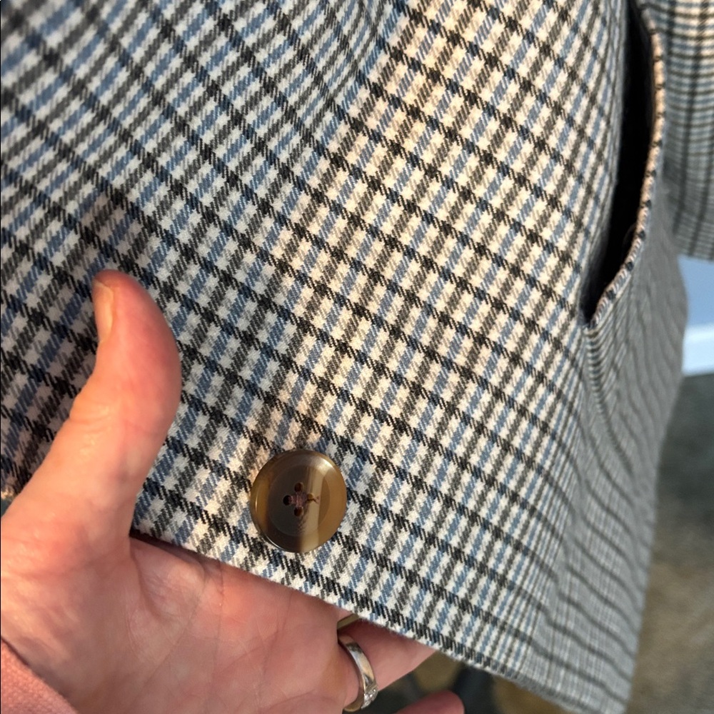 A New Day Blue & Charcoal Plaid Single Breast Blazer - Picture 11 of 13